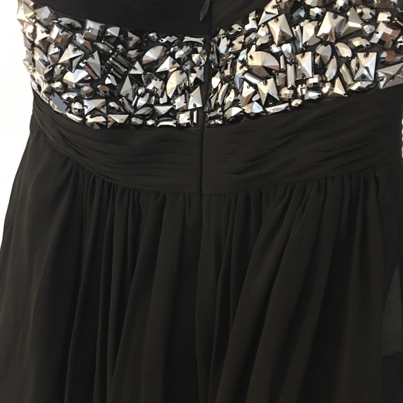Black AKIRA Short Dress Fantastic Beading SZ L - Picture 6 of 8